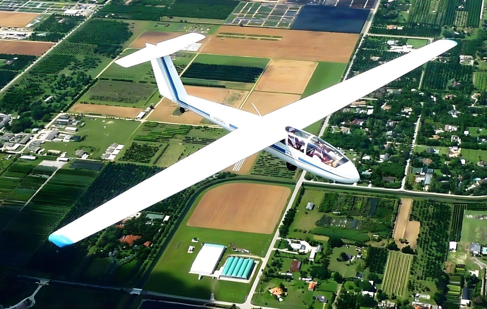 Aerial panoramic view of Homestead from a glider